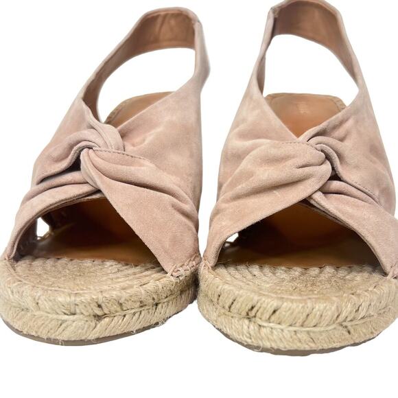 JOIE Kaili Leather Jute Wedge Platform Espadrille Wedge Blush Pink Size 40 - Picture 5 of 6